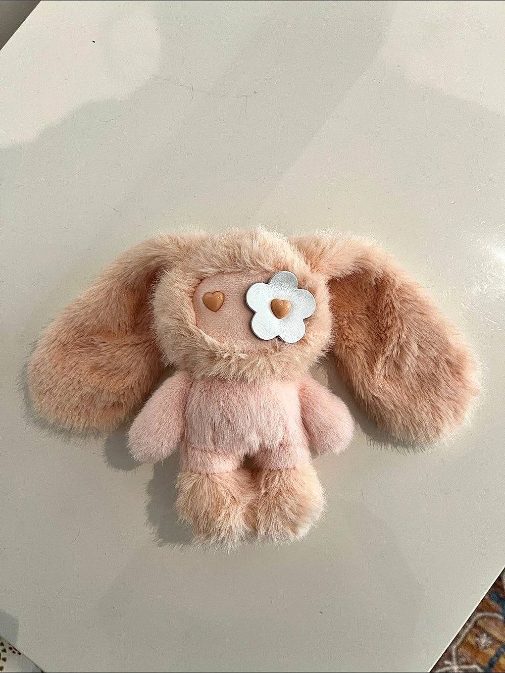 Juju Plush Bunny Keychain in Pink/Peach Like New